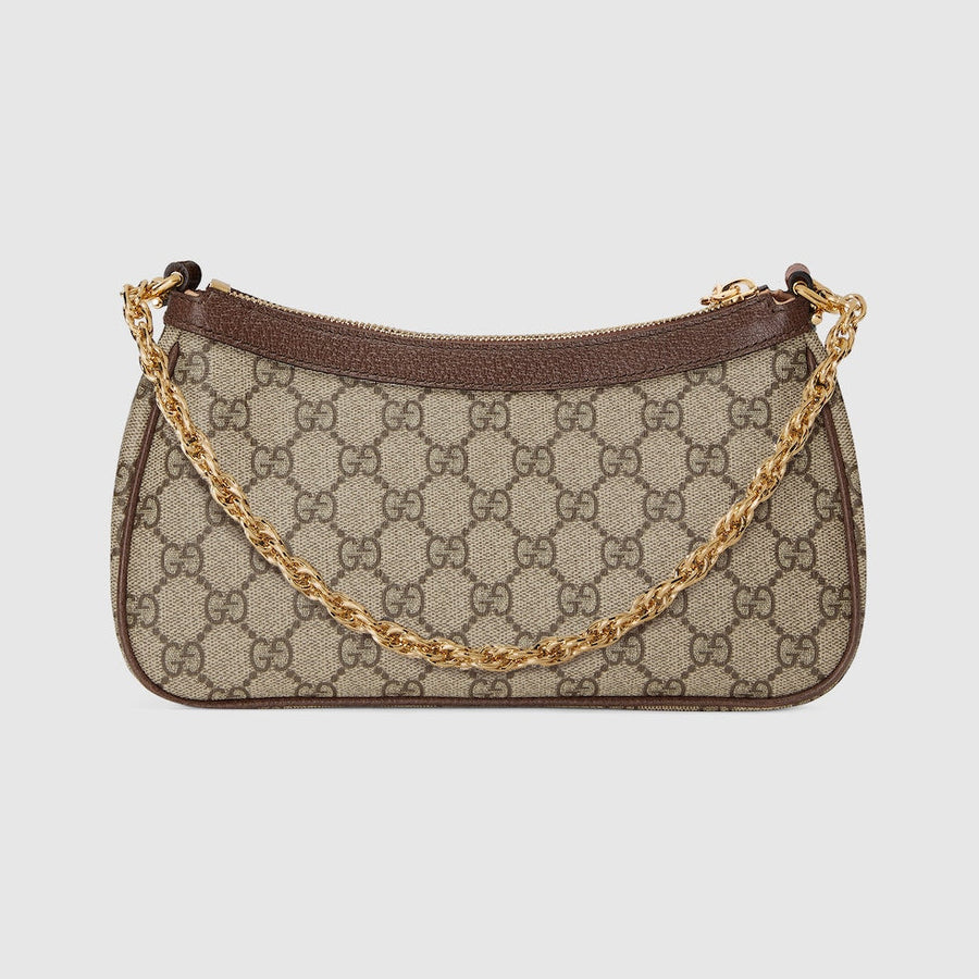 Sac À Épaule Ophidia Petite Taille Beige Et Ébène – image 5