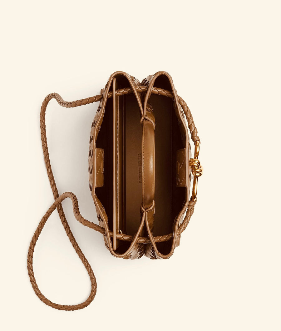 Sac à main en Andiamo Bottega Veneta Marron caramel – image 3