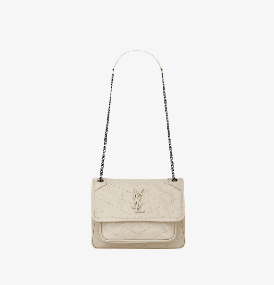 ‘Sac Ysl Niki Baby En Semi Cuir Blanc Vintage – image 1