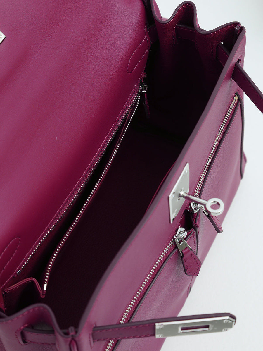Sac À Main En Cuir Véritable Minimaliste À Double Poche Et Fermeture À Clé Pour Femmes – image 7