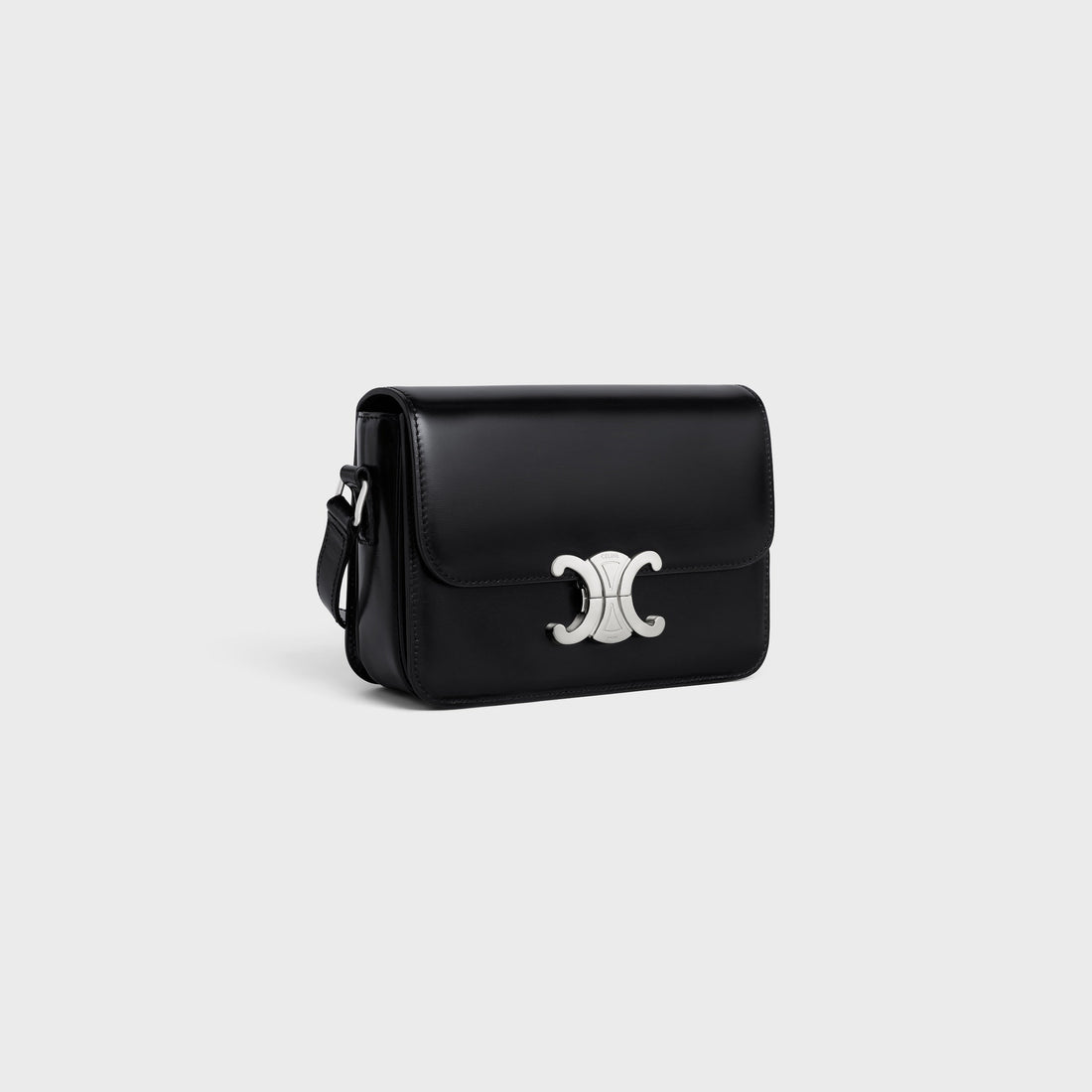 Sac Triomphe Teen Veau Brillant En Noir Et Argenté – image 2