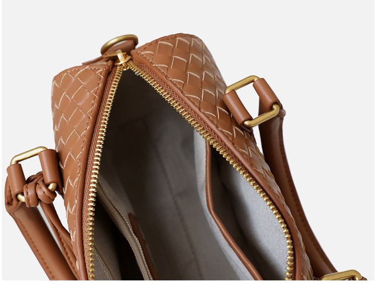 Sac À Main Vintage En Véritable Tressé En Forme D’oreiller Pour Femmes – image 10