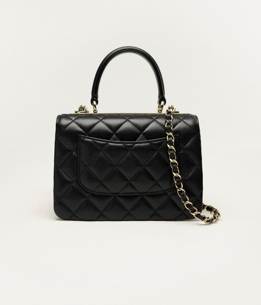 Sac Chanel Trendy CC Top Handle Cuir lisse Noir – image 5