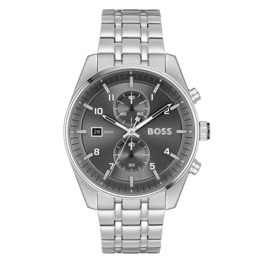 Chronographe Avec Bracelet À Maillons Et Cadran Gris 58137007 – Montre Homme – image 1
