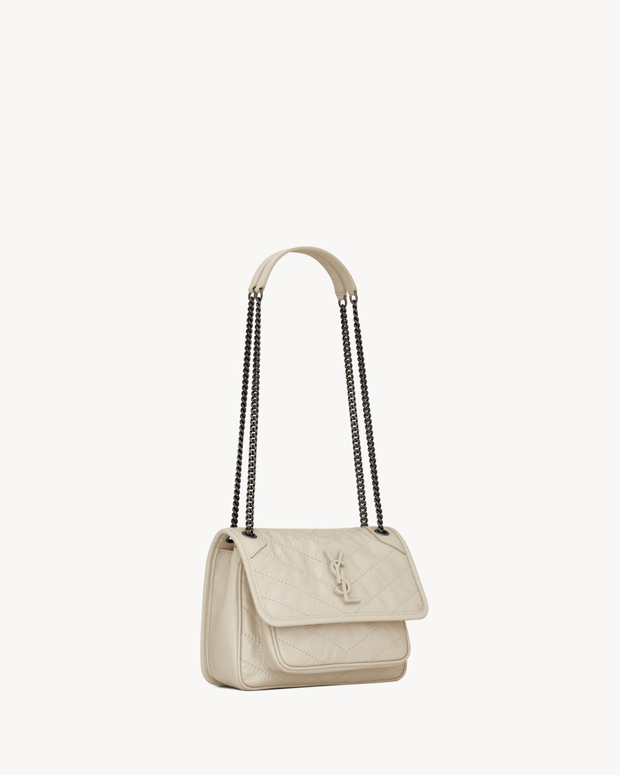 ‘Sac Ysl Niki Baby En Semi Cuir Blanc Vintage – image 5