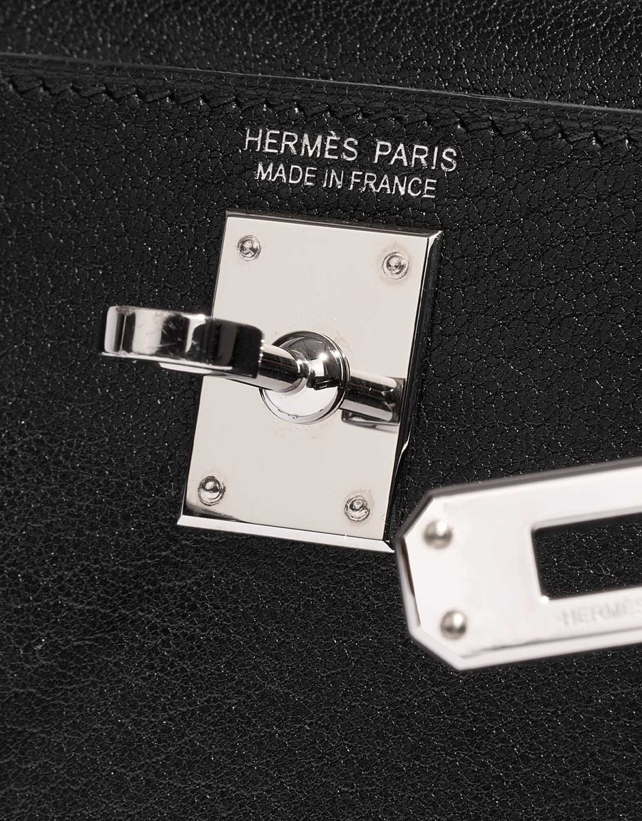 Sac bandoulière Kelly Sellier 25 Hermes Veau Noir – image 6