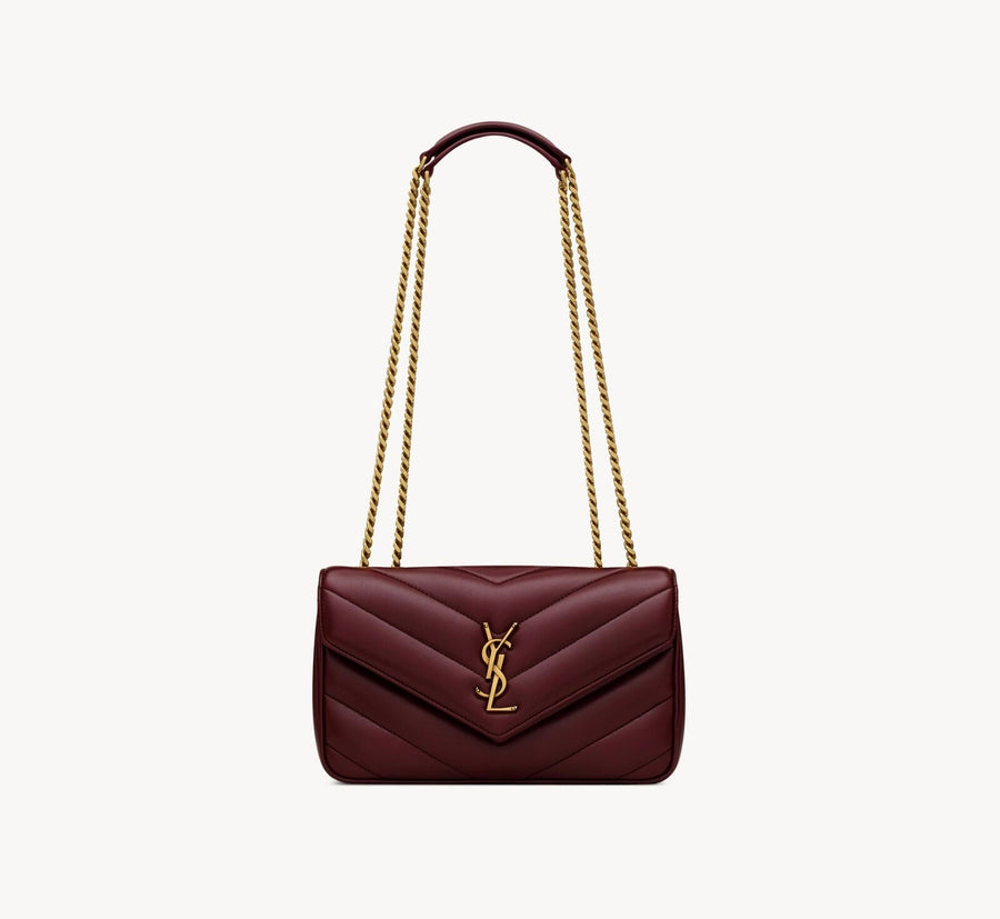 Loulou Small En Semi Cuir Matelassé Rouge Cabernet – image 1
