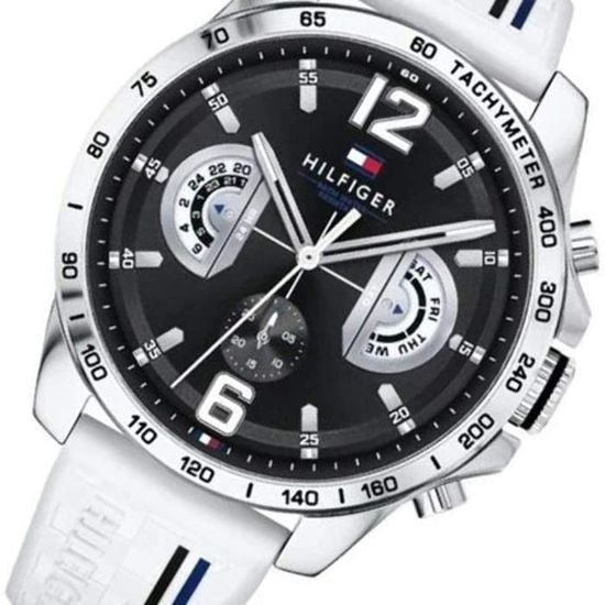 Tommy Hilfiger/ TH1791475 / TH679302204 Caoutchouc Blanc – Montre Homme – image 3