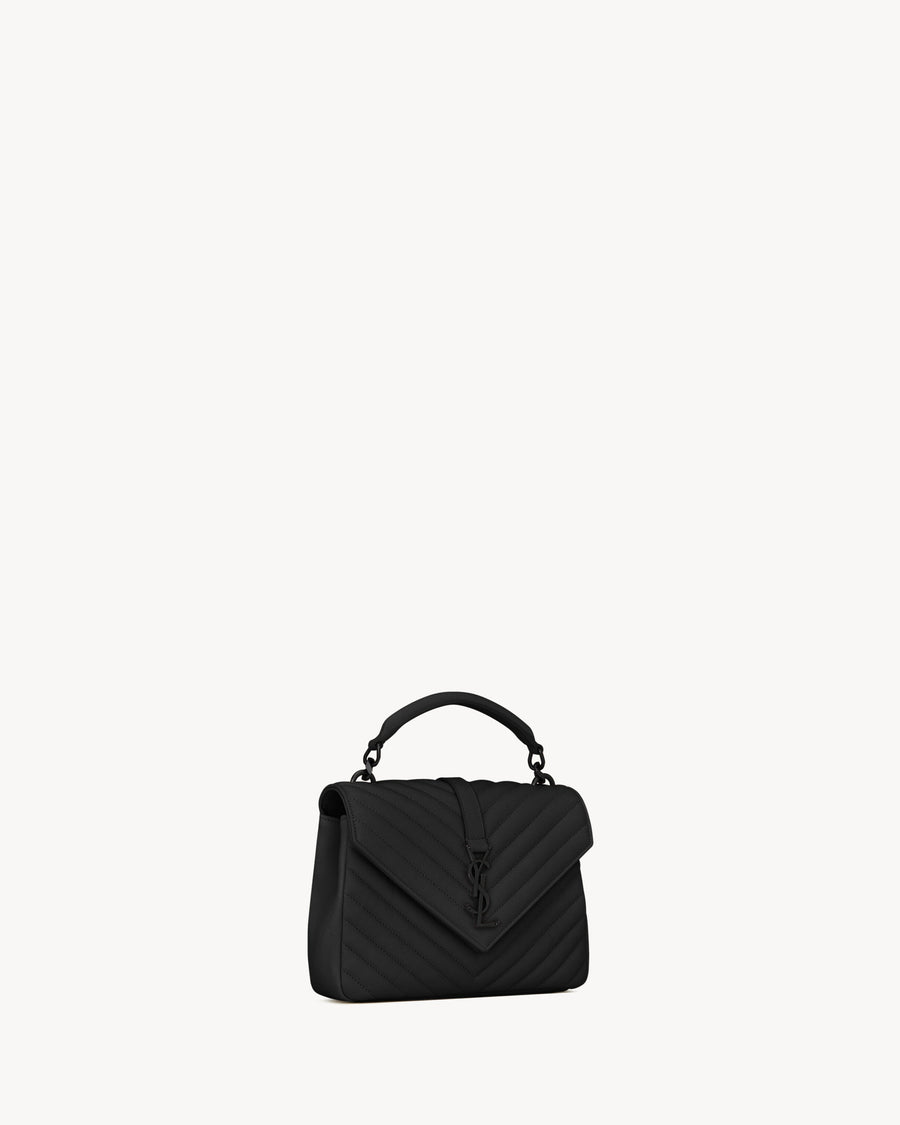 Sac Ysl Collège Medium En Semi Cuir Matelassé Noir – image 7