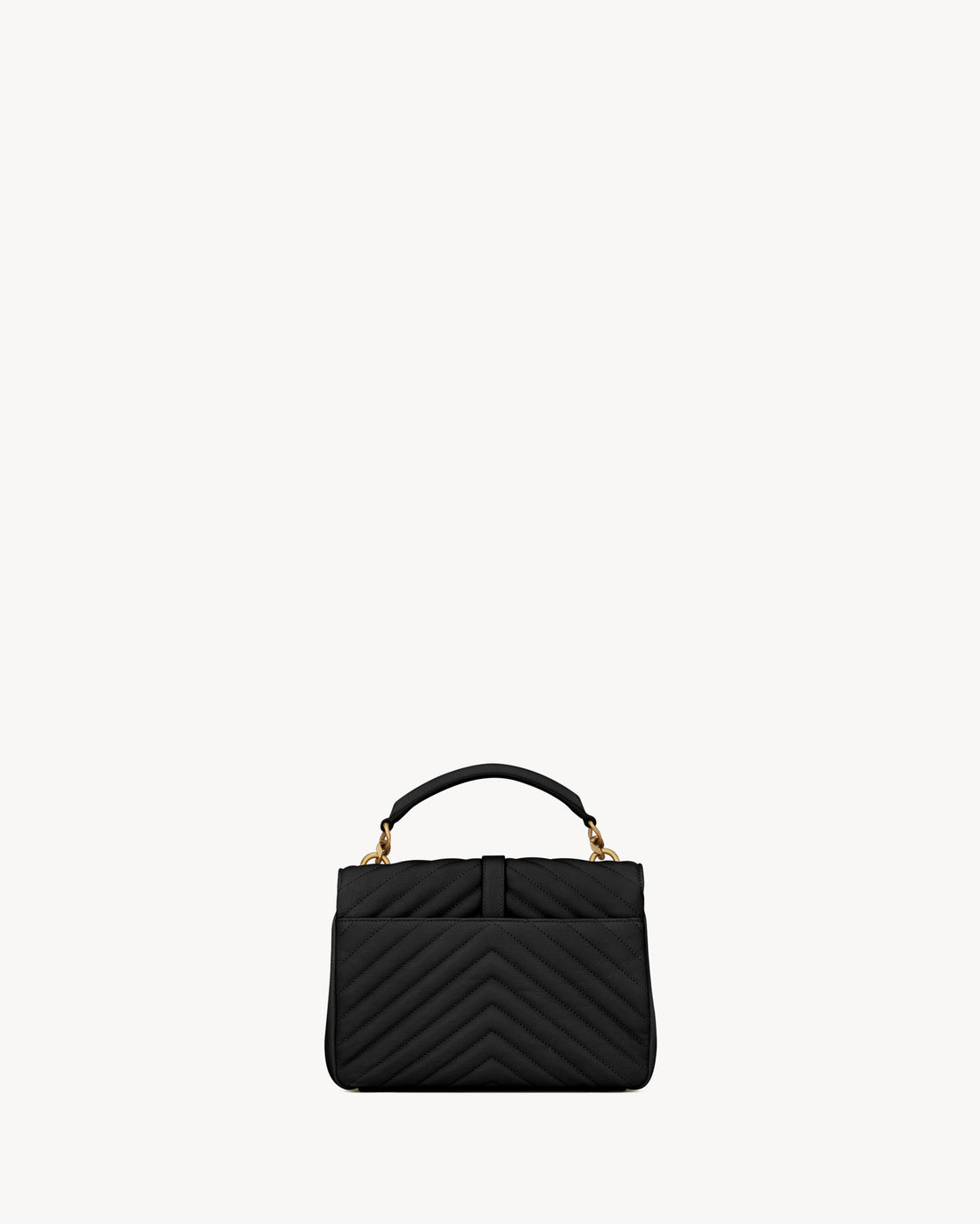 Sac Ysl Collège Medium En Semi Cuir Matelassé Noir Et Doré – image 3