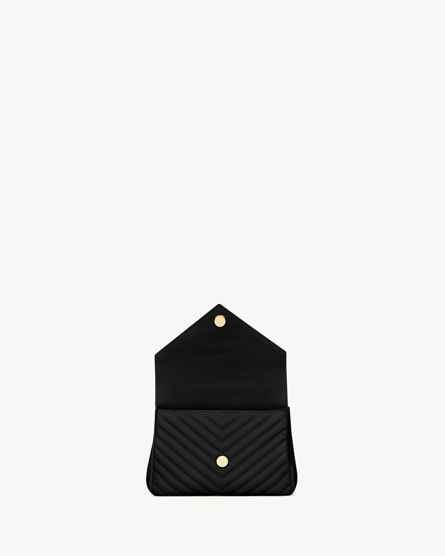 Sac Ysl Collège Medium En Semi Cuir Matelassé Noir Et Doré – image 11