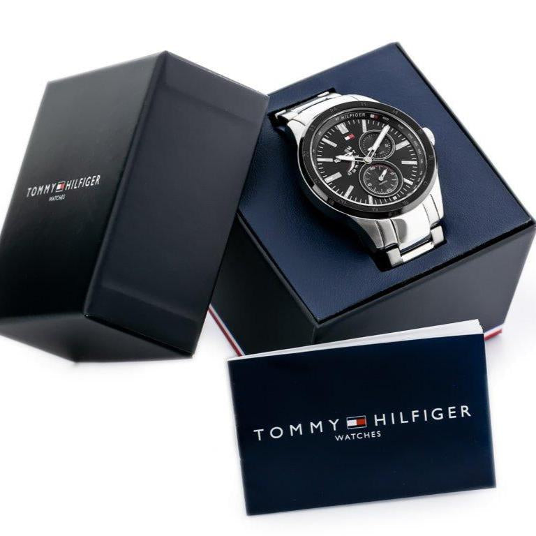 Tommy Hilfiger Austin avec cadran noir et bracelet en acier argenté - 1791639 – Montre Homme – image 10