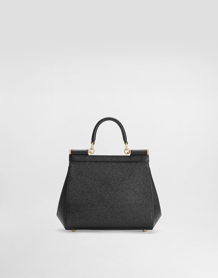Sac à main Sicily moyen format en noir – image 4