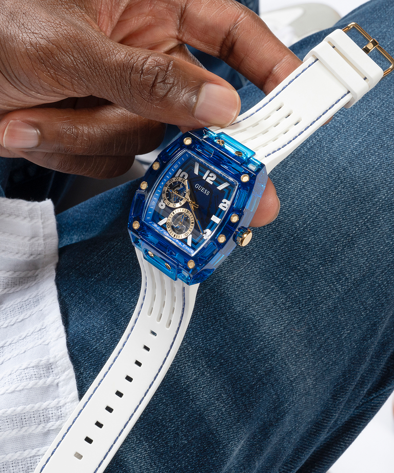 multifonction GUESS blanche et bleue – Montre Homme – image 9