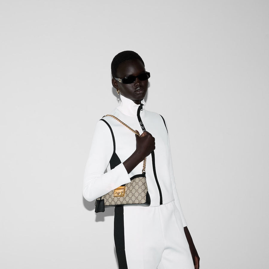 Sac À Bandoulière Petit Padlock Peau Noire – image 2