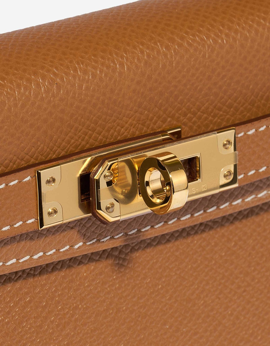 Sac bandoulière Kelly Sellier 25 Hermes Veau Epsom Gold – image 7