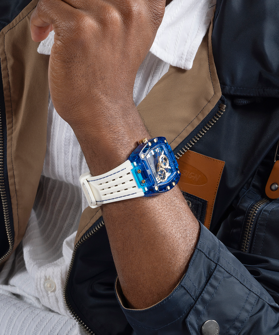 multifonction GUESS blanche et bleue – Montre Homme – image 7