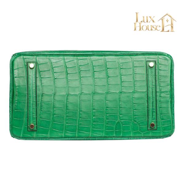 Sac À Main À Poignée Supérieure En Cuir Véritable Imprimé Crocodile Lisse – image 6