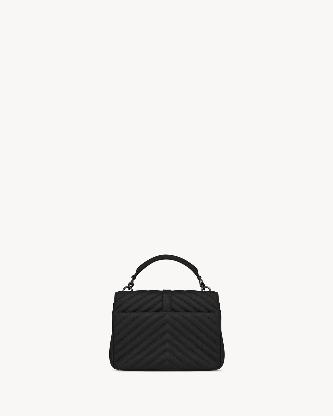 Sac Ysl Collège Medium En Semi Cuir Matelassé Noir Et Argenté – image 3