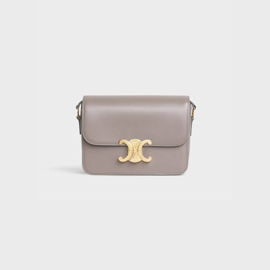 Sac Triomphe Teen Veau Brillant En Gris Caillou – image 1