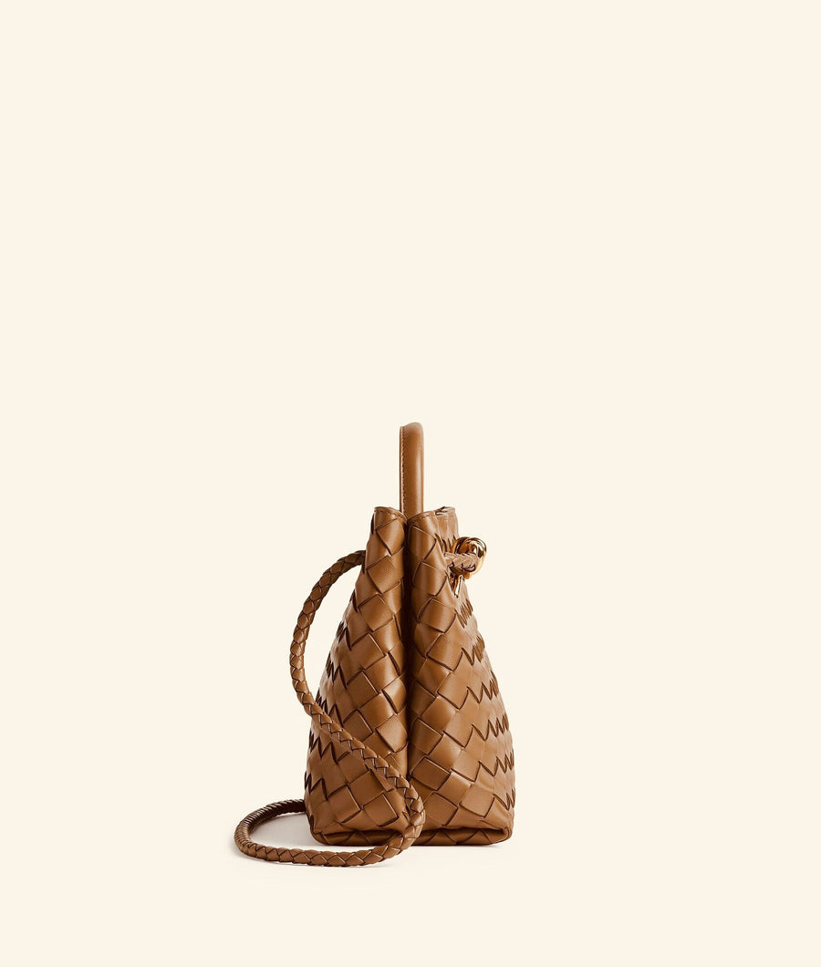 Sac à main en Andiamo Bottega Veneta Marron caramel – image 4