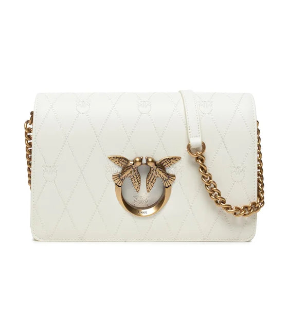 Sac à main Love Click Wave Logo En Blanc vrai cuir – image 1