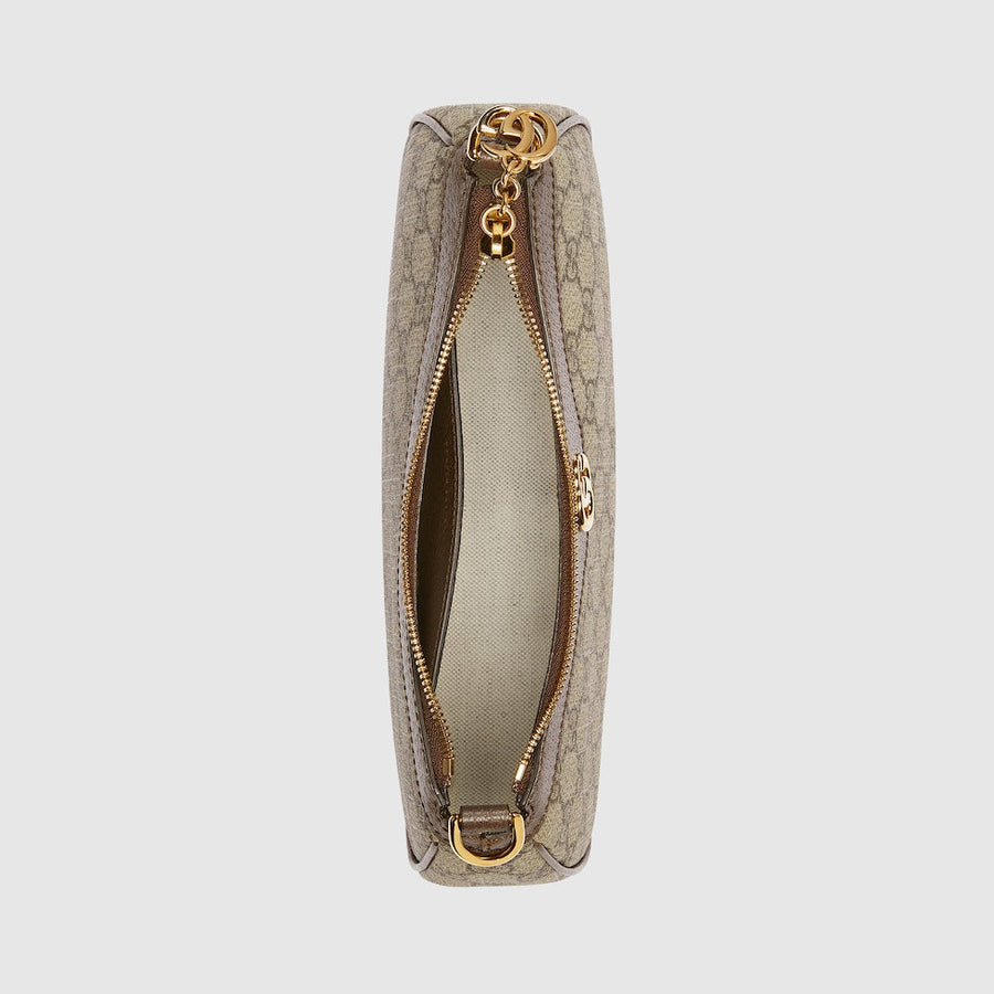 Sac À Épaule Ophidia Petite Taille Beige Et Ébène – image 8
