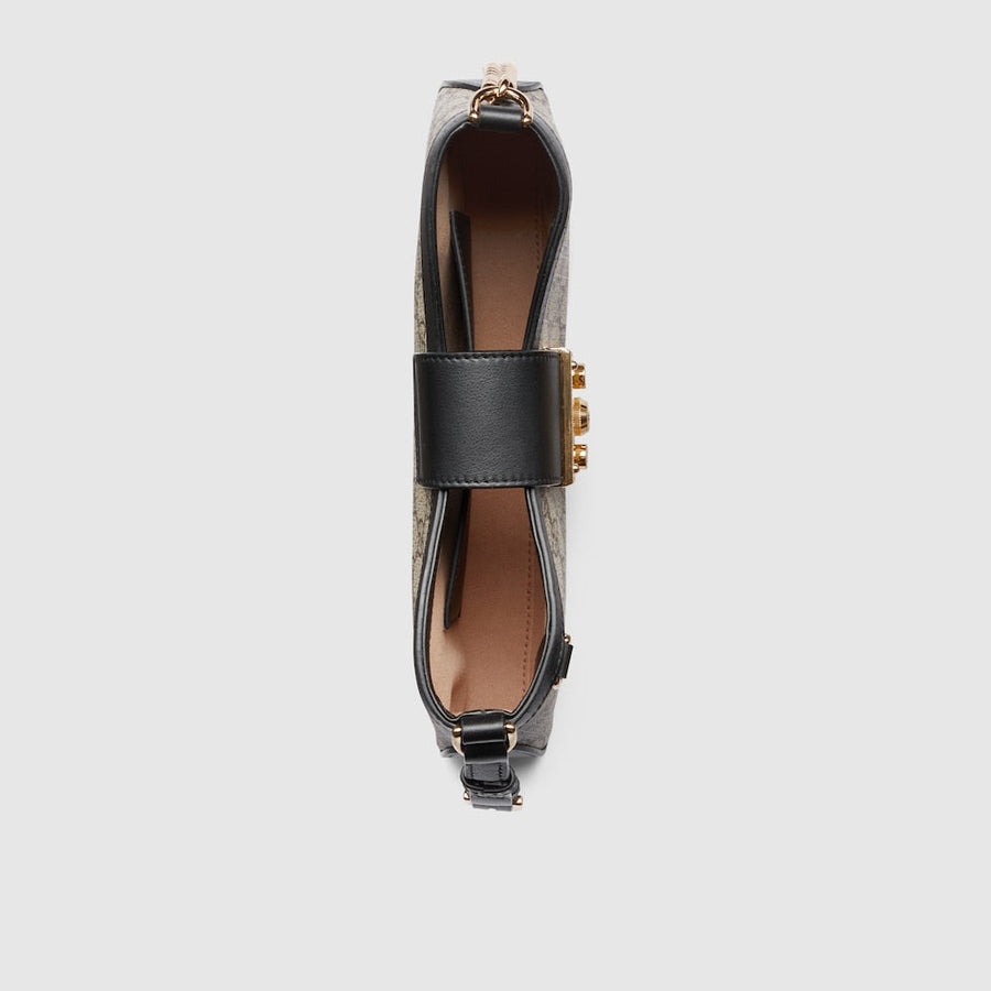 Sac À Bandoulière Petit Padlock Peau Noire – image 7