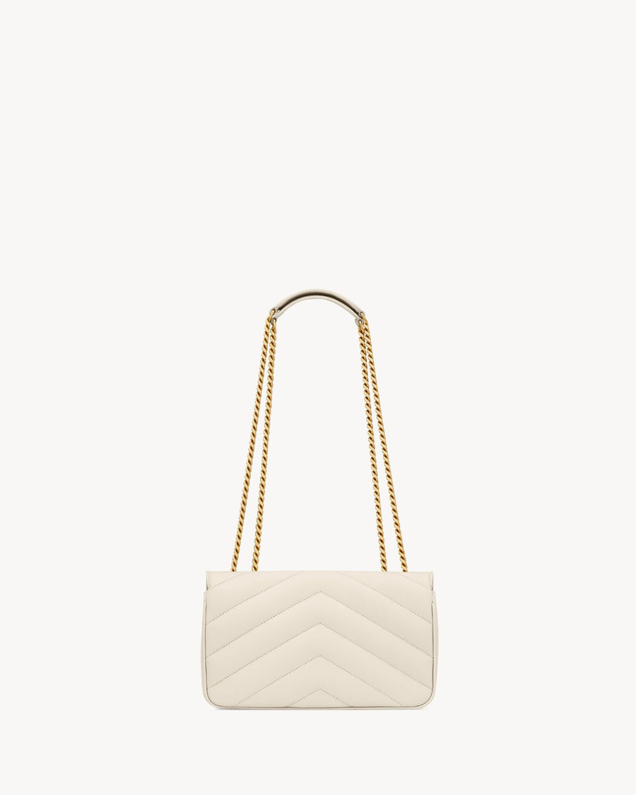 Loulou Small En Semi Cuir Matelassé Blanc Vintage – image 3