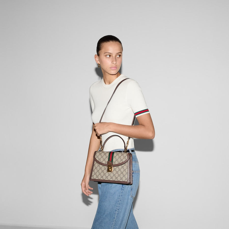Sac Ophidia Mini À Poignée Supérieure Avec Toile – image 2