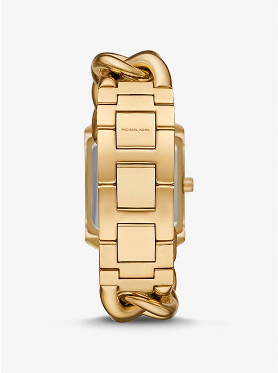 MK Emery surdimensionnée dorée à maillons gourmette et à pavé – Montre Femme – image 3