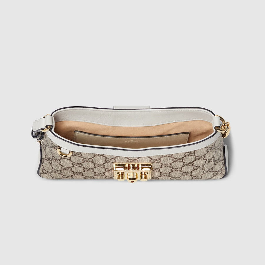 Sac À Bandoulière Petit Padlock Peau Blanche – image 5