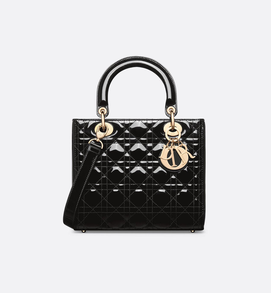 Sac Lady Dior Medium verni noir – image 1