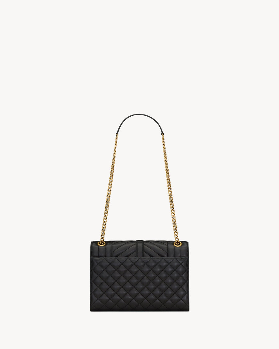 Sac Ysl Envelope Medium En D’Agneau Matelassé Noir – image 2