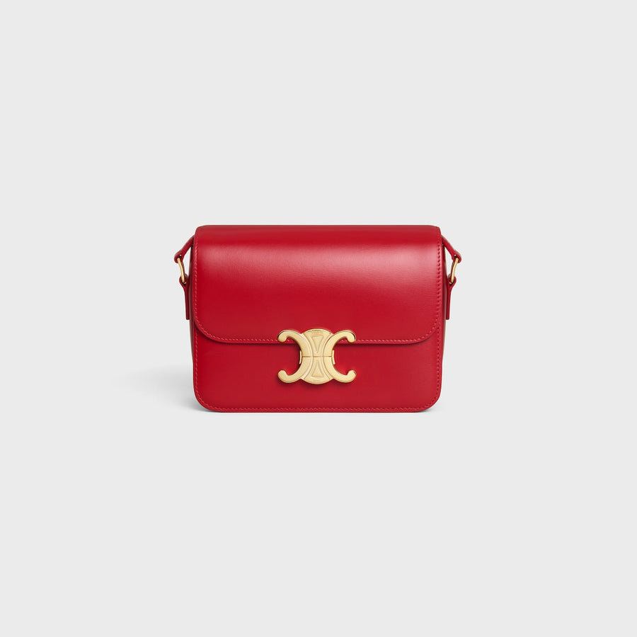 Sac Triomphe Teen En Veau Brillant En Rouge – image 1