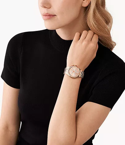 Lennox de Michael Kors à trois aiguilles en acier inoxydable, doré rose – Montre Femme – image 2