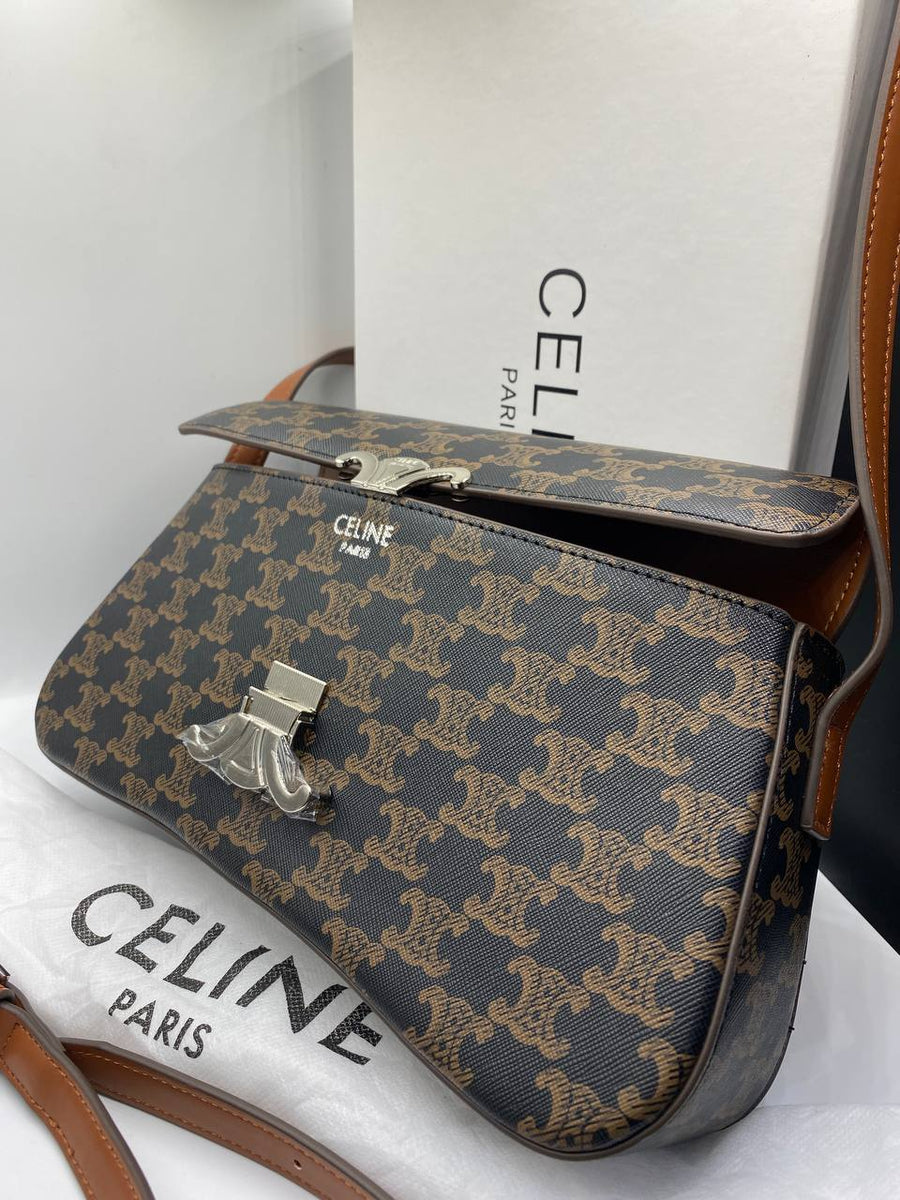 Sac Celine Lola Moyen Modele Toile Triomphe Et Veau – image 8