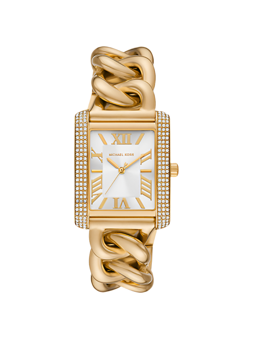 MK Emery surdimensionnée dorée à maillons gourmette et à pavé – Montre Femme – image 1