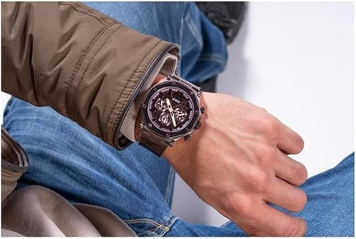 GUESS multifonction US Cuir Marron – Montre Homme – image 6
