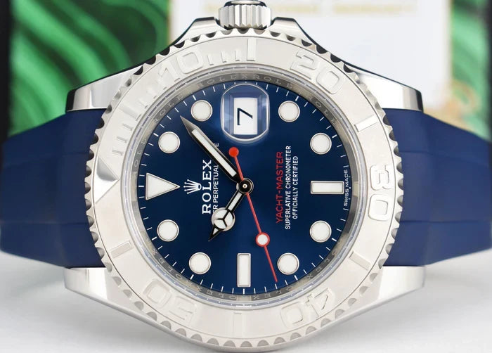 Rolex | Yacht-Master 40 Stainless Steel Platinum Bezel Blue Dial With Blue Rubberb – Montre Homme – image 2