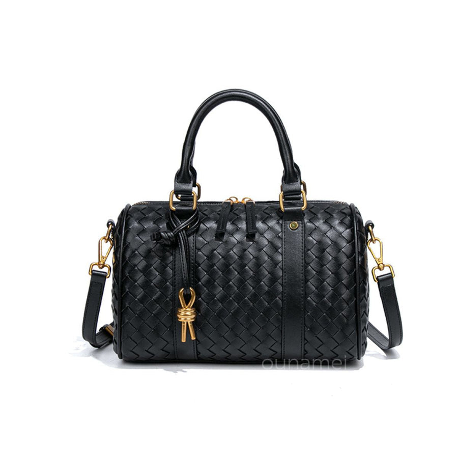 Sac À Main Vintage En Véritable Tressé En Forme D’oreiller – image 4
