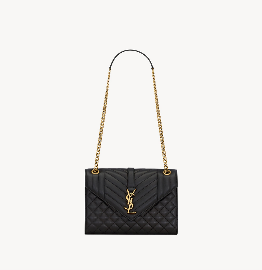 Sac Ysl Envelope Medium En D’Agneau Matelassé Noir – image 1