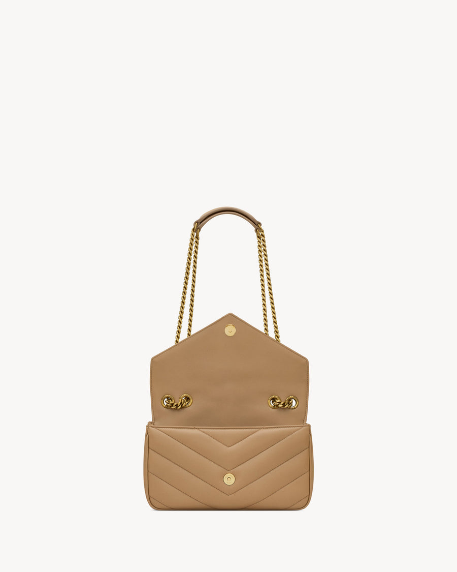 Loulou Small En Semi Cuir Matelassé Natural Tan – image 5
