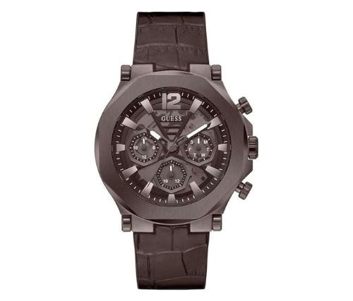 GUESS multifonction US Cuir Marron – Montre Homme – image 1
