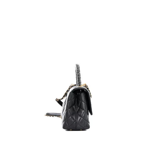 Sac bandoulière Coco Handle Chanel Cuir Strass Anthracite – image 5