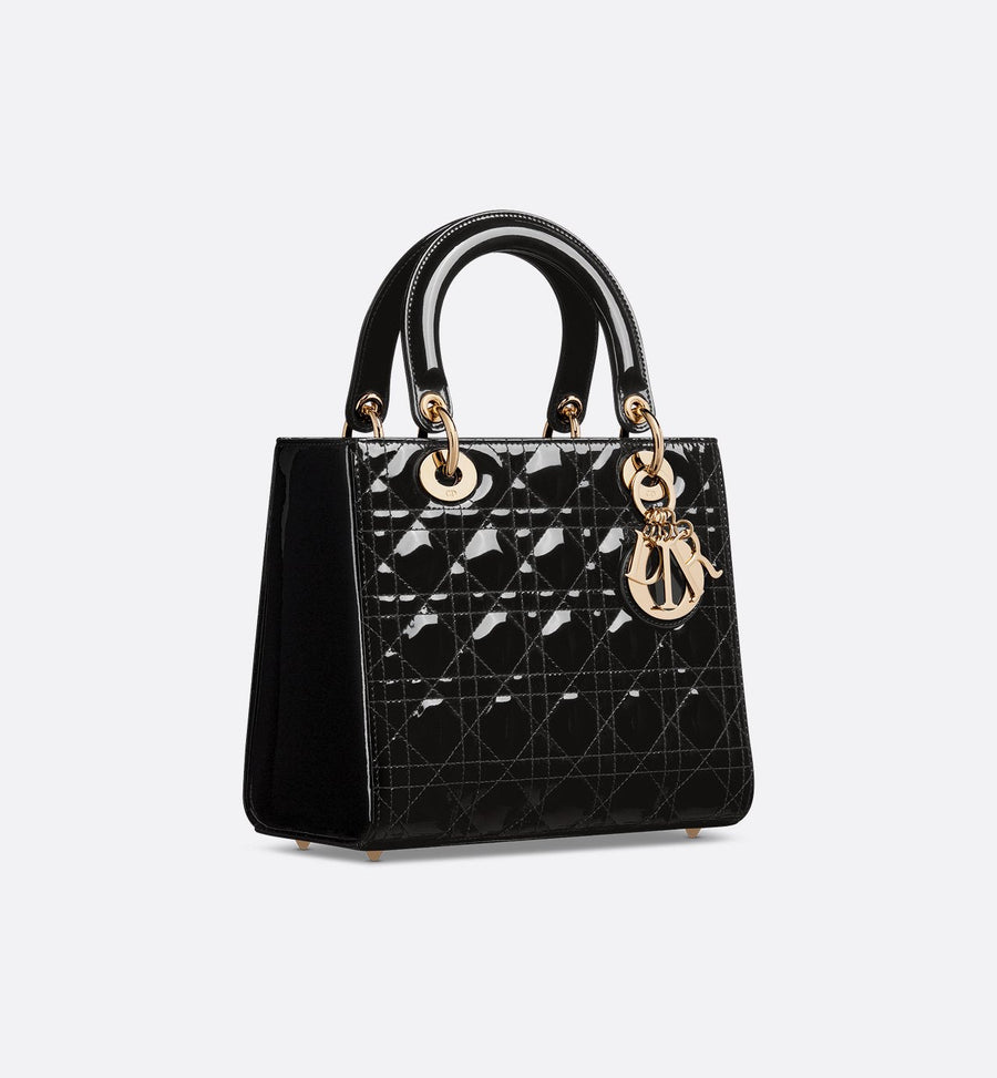 Sac Lady Dior Medium verni noir – image 4
