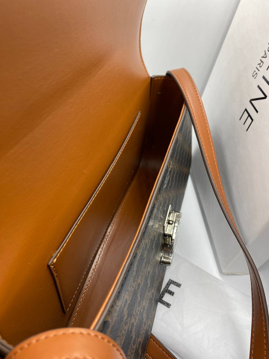 Sac Celine Lola Moyen Modele Toile Triomphe Et Veau – image 9