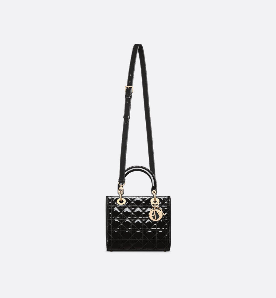 Sac Lady Dior Medium verni noir – image 6