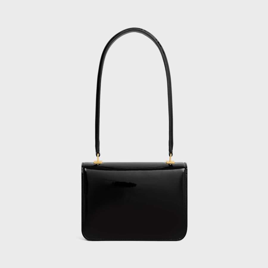 Sac Teen Garance En Veau Verni Bicolore En Noir / Blanc – image 4