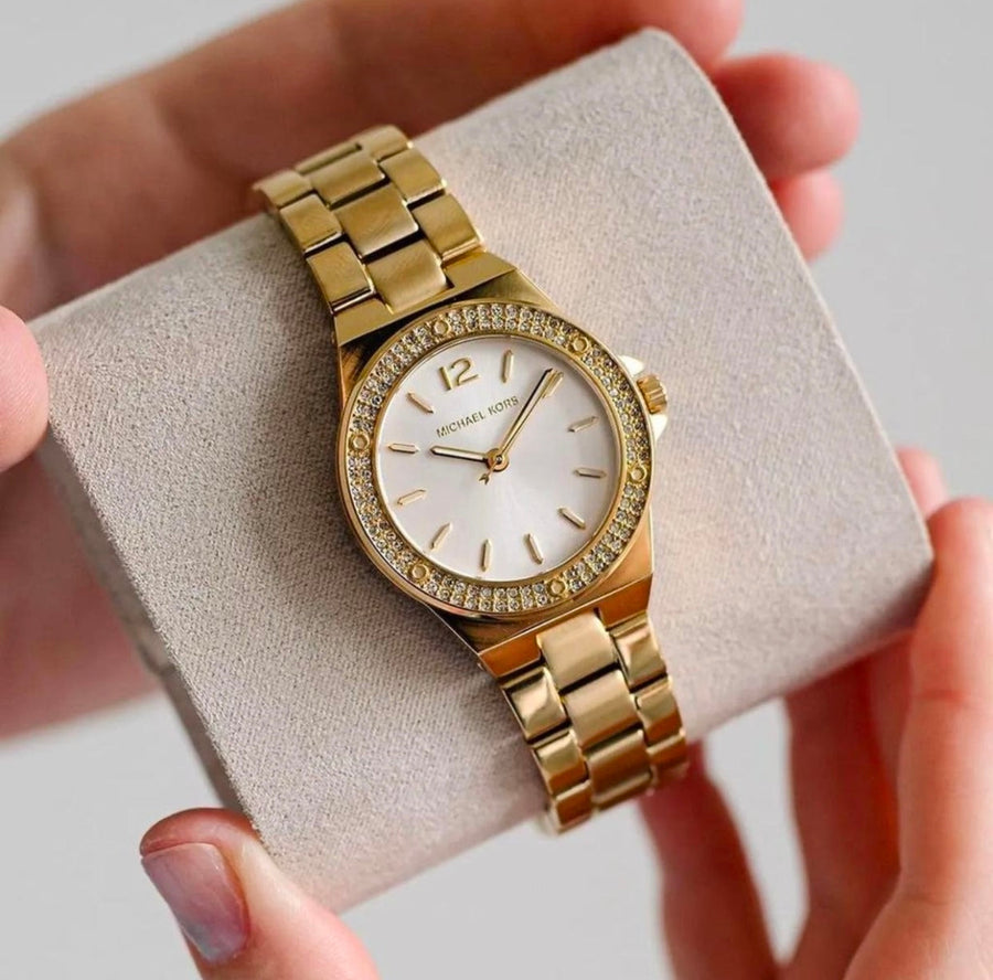 Petite montre Lennox dorée à pierres pavées MK7278 – Montre Femme – image 6